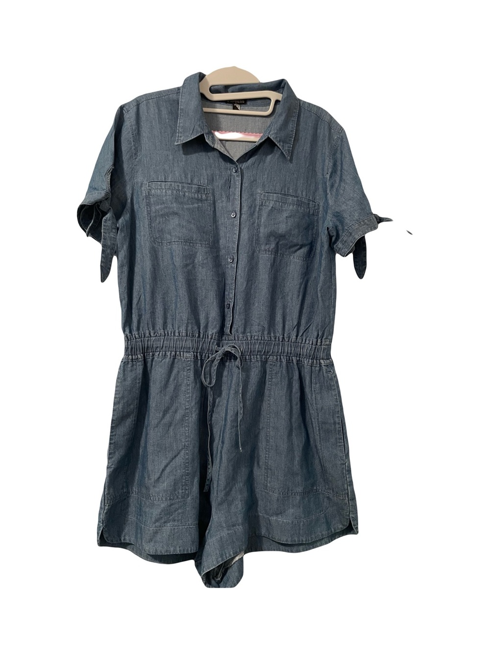 Express Light Blue Denim Romper